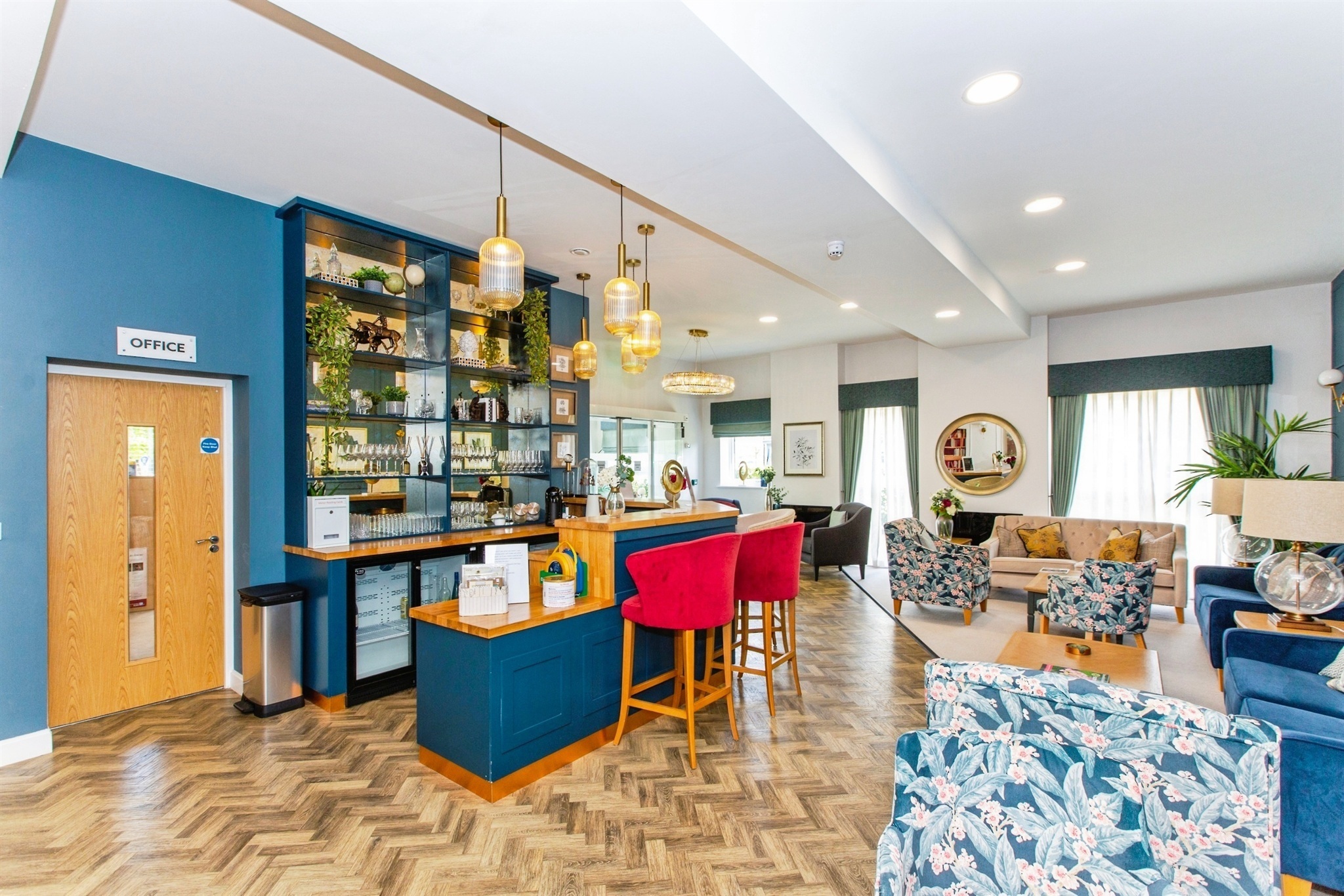 The bar in the entrance foyer at Uplands Place, Great Cambourne