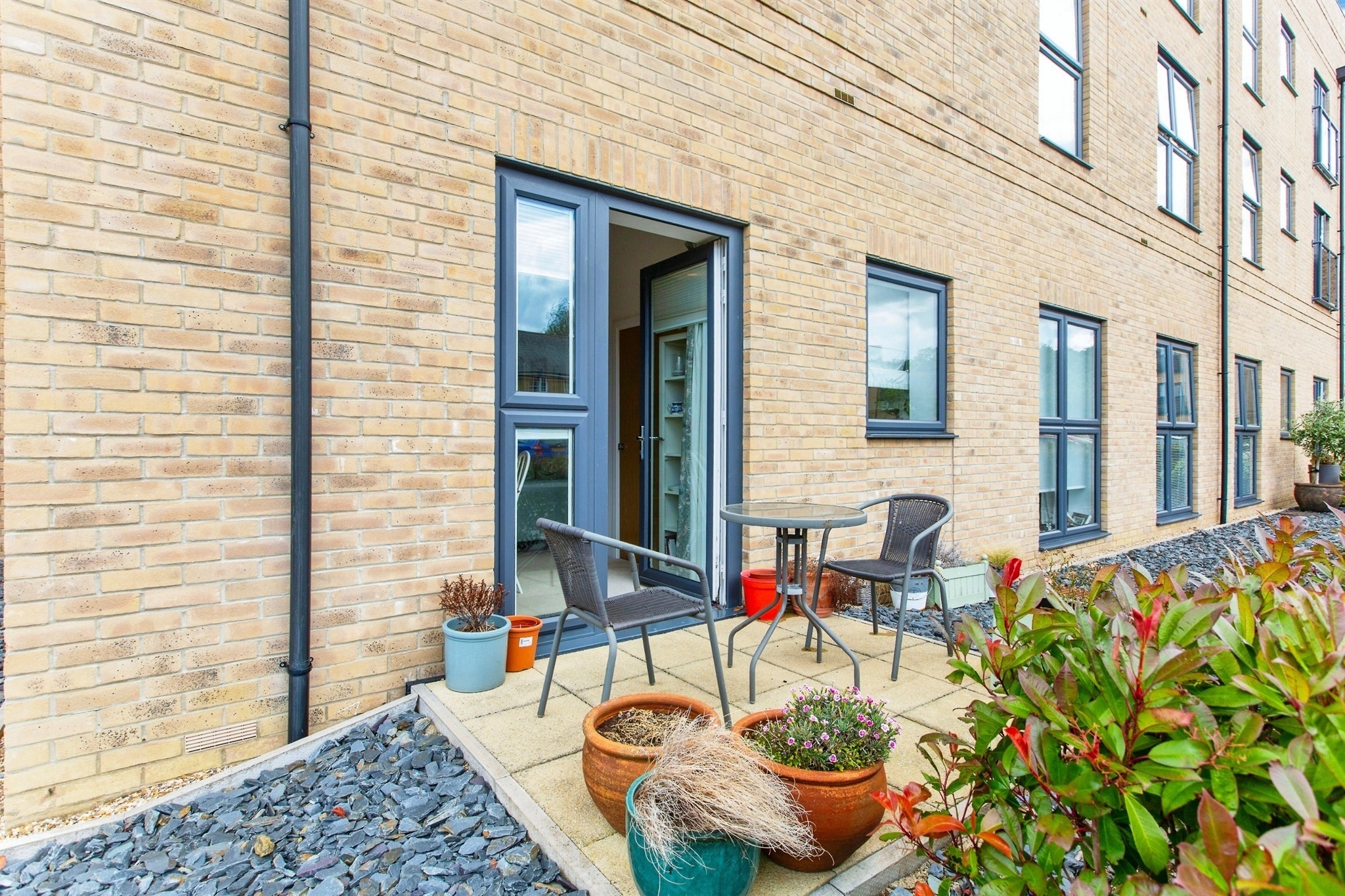 Private patio directly off the lounge at 10 Uplands Place